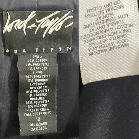 Lord & Taylor Navy Denim Stretch Blazer 12 - Picture 6 of 6